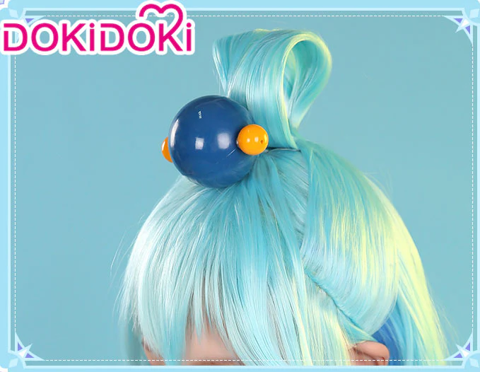 DokiDoki Anime Cosplay Wig / Headwear Long Straight Blue Hair - Image 5