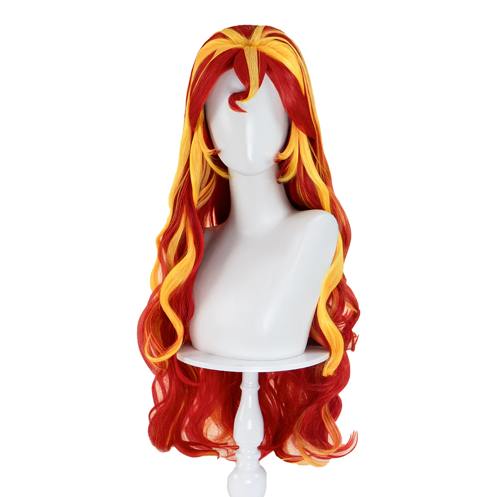 【Ready For Ship】DokiDoki Anime Cosplay Wig Long Curly Red Yellow Hair - Image 5