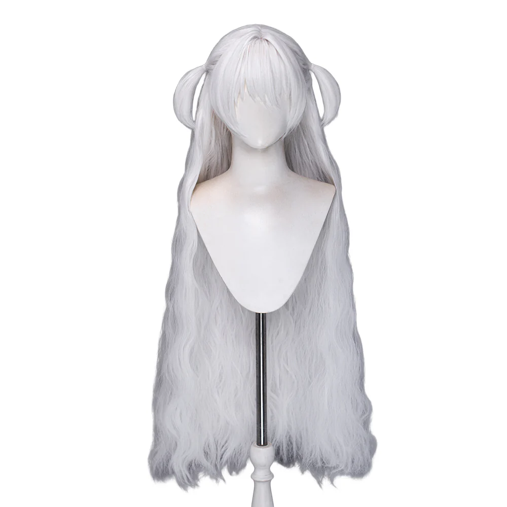 DokiDoki Anime Cosplay Wig Long Curly White Hair Pre Braided - Image 5