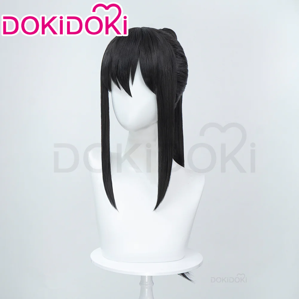 【Ready For Ship】DokiDoki Anime Cosplay Wig Long Straight Black Hair Pony Tail - Image 2