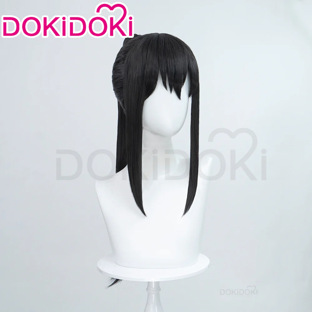 【Ready For Ship】DokiDoki Anime Cosplay Wig Long Straight Black Hair Pony Tail - Image 3