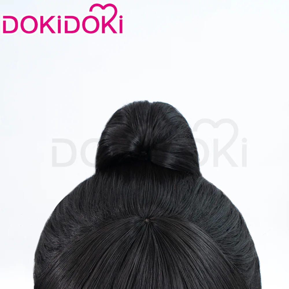 【Ready For Ship】DokiDoki Anime Cosplay Wig Long Straight Black Hair Pony Tail - Image 4