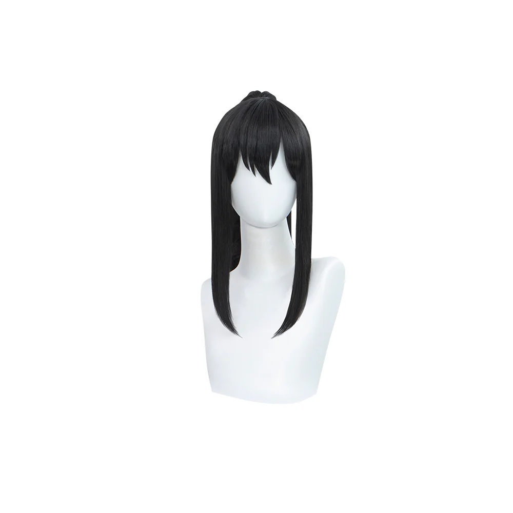 【Ready For Ship】DokiDoki Anime Cosplay Wig Long Straight Black Hair Pony Tail - Image 5