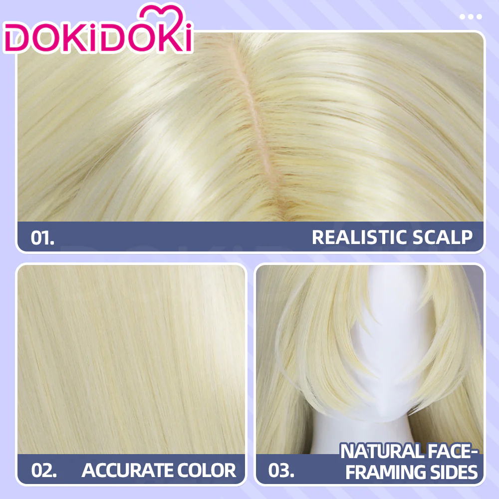 【Ready For Ship】DokiDoki Anime Cosplay Wig Long Straight Blonde Hair - Image 4