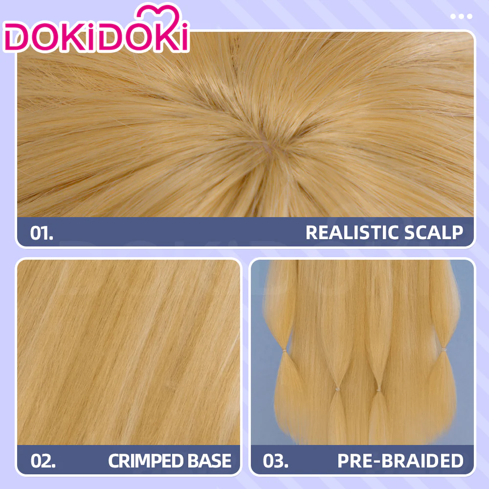 【Ready For Ship】DokiDoki Anime Cosplay Wig Long Straight Gold Hair - Image 4