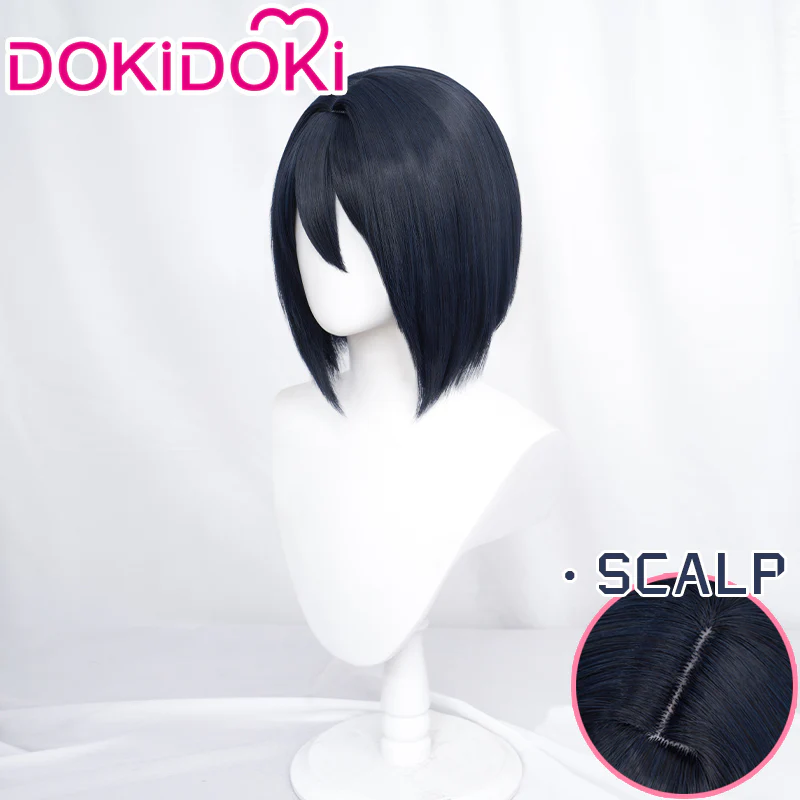 Dokidoki Anime Cosplay Wig Short Deep Blue Black
