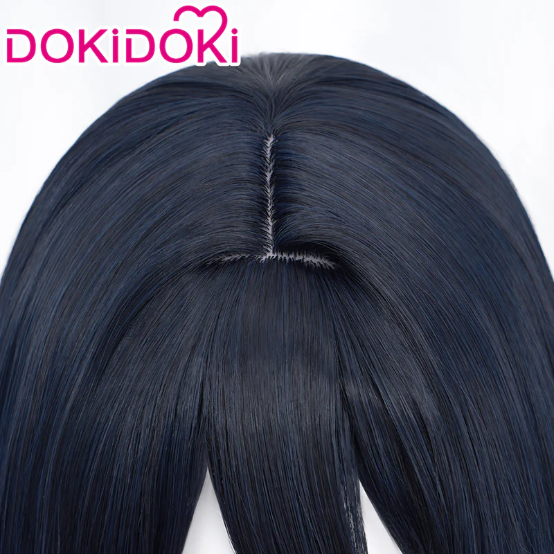 Dokidoki Anime Cosplay Wig Short Deep Blue Black - Image 4