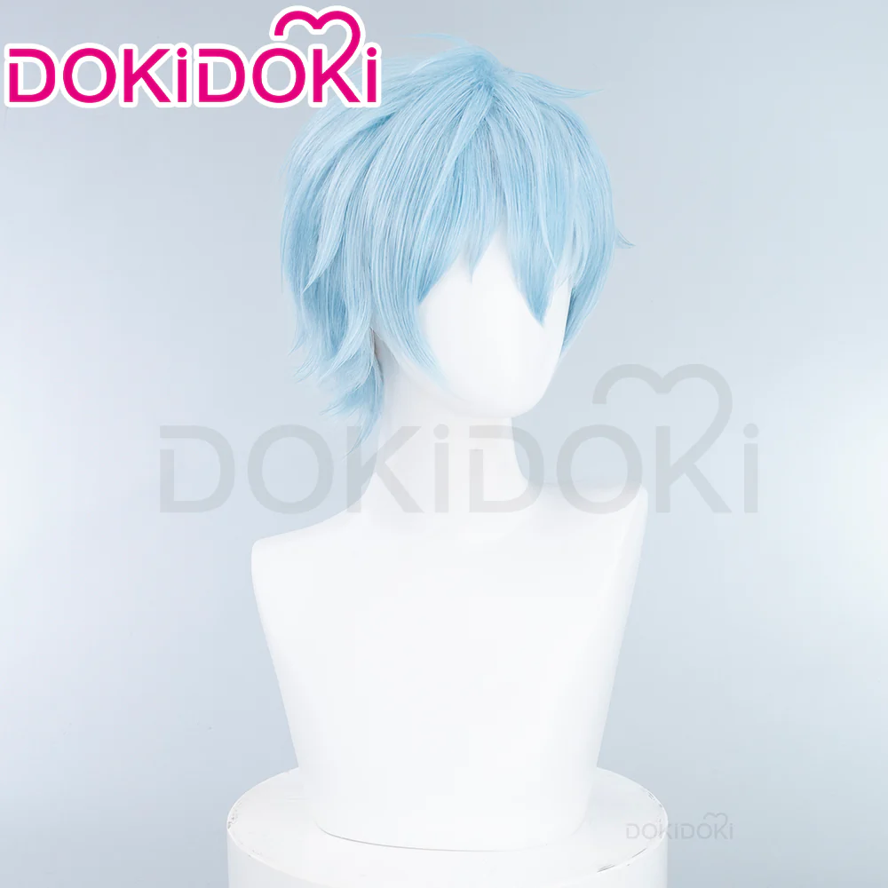 【Ready For Ship】DokiDoki Anime Cosplay Wig Short Straight Blue Hair - Image 2
