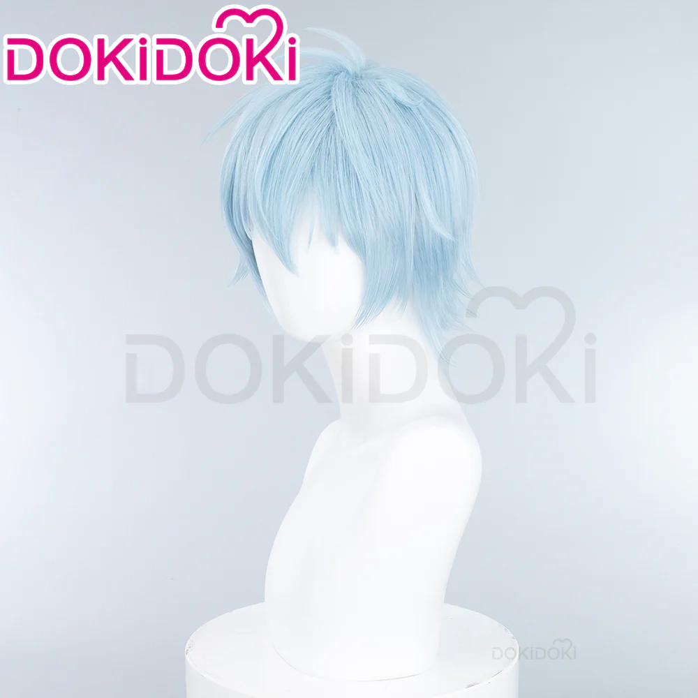 【Ready For Ship】DokiDoki Anime Cosplay Wig Short Straight Blue Hair - Image 3