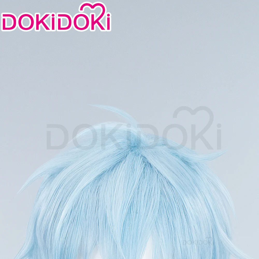 【Ready For Ship】DokiDoki Anime Cosplay Wig Short Straight Blue Hair - Image 4