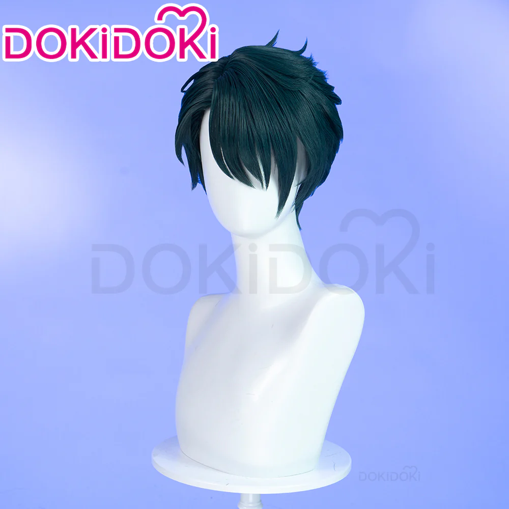 【Ready For Ship】DokiDoki Anime Cosplay Wig Short Straight Green Hair Halloween - Image 2