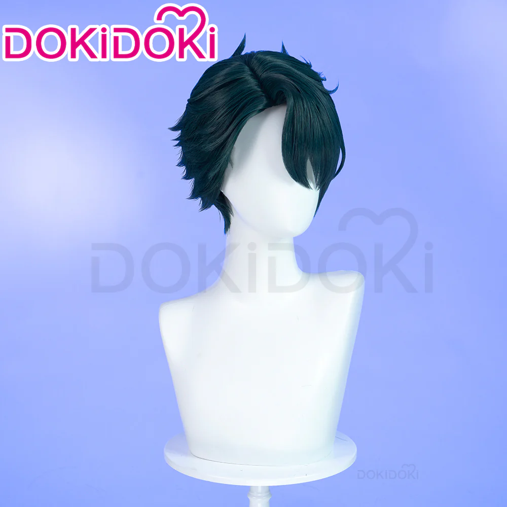 【Ready For Ship】DokiDoki Anime Cosplay Wig Short Straight Green Hair Halloween - Image 3