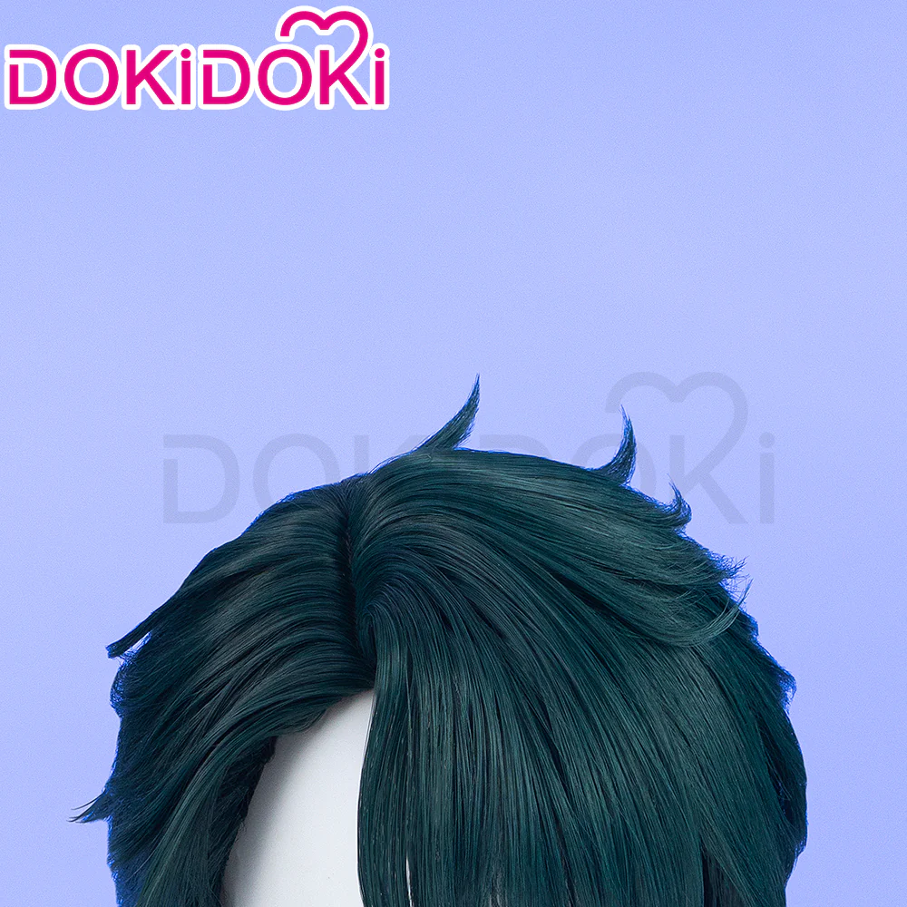 【Ready For Ship】DokiDoki Anime Cosplay Wig Short Straight Green Hair Halloween - Image 4
