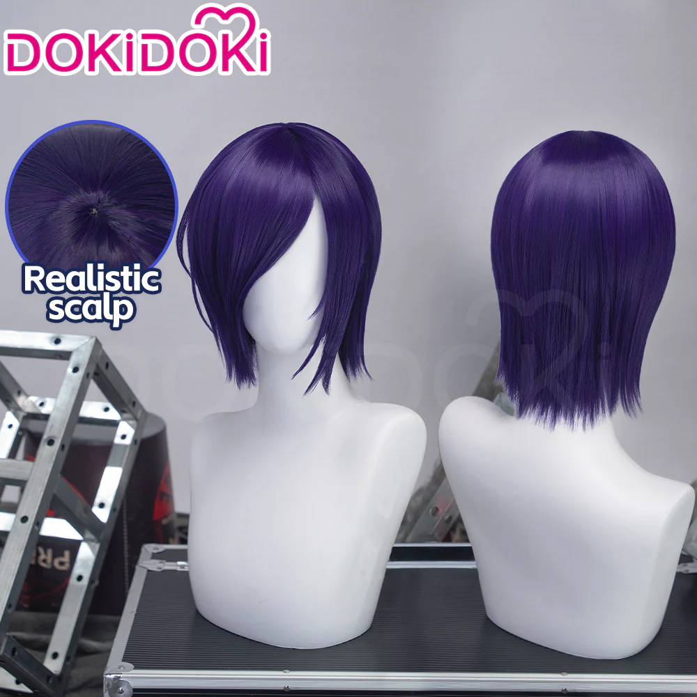 DokiDoki Anime Cosplay Wig Short Straight Purple Hair
