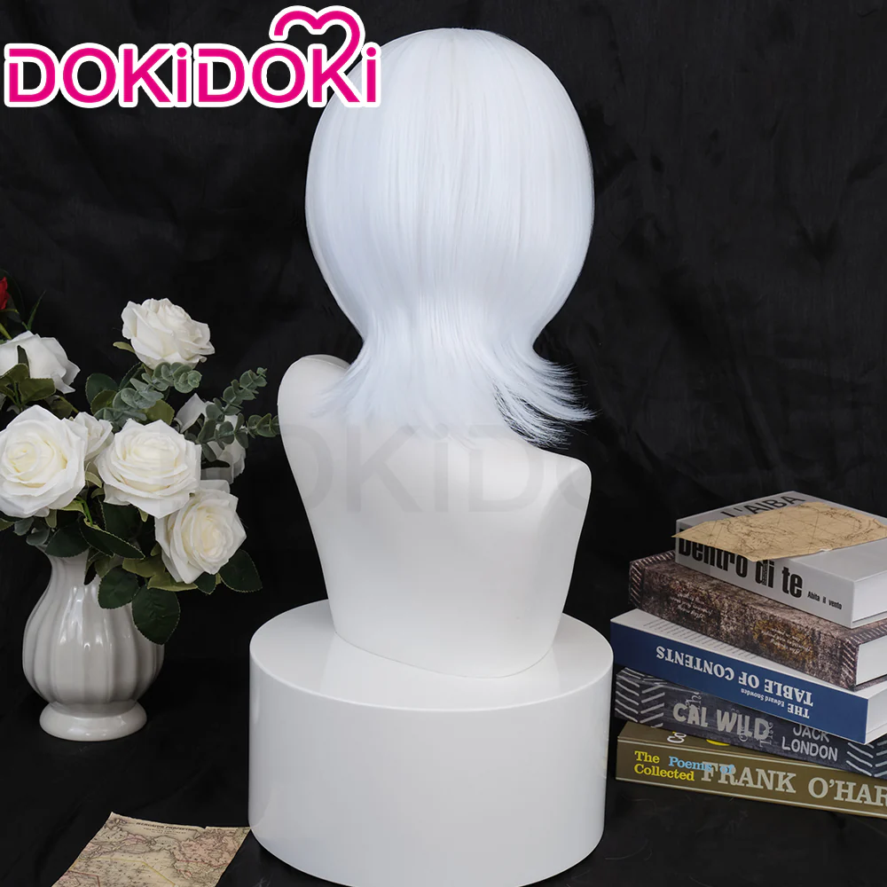 【Ready For Ship】DokiDoki Anime Cosplay Wig Short Straight White Hair - Image 3