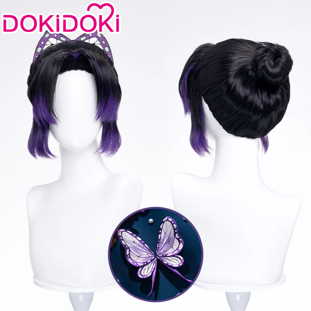【Wig Ready For Ship】DokiDoki Anime Cosplay Wig / Headpiece Black Purple Synthetic Hair Halloween
