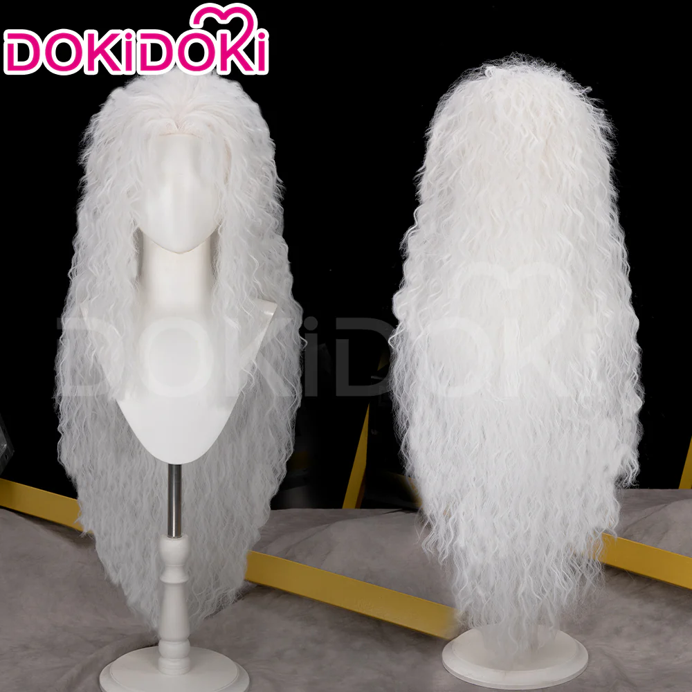 DokiDoki Anime DDD Cosplay Wig Long Curly White Hair