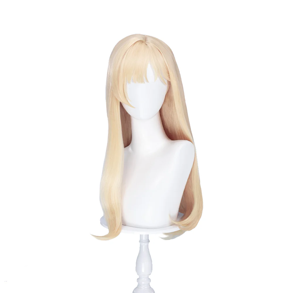 【Ready For Ship】DokiDoki Anime Days with My Stepsister Cosplay Ayase Saki Wig Long Straight Golden Hair - Image 5