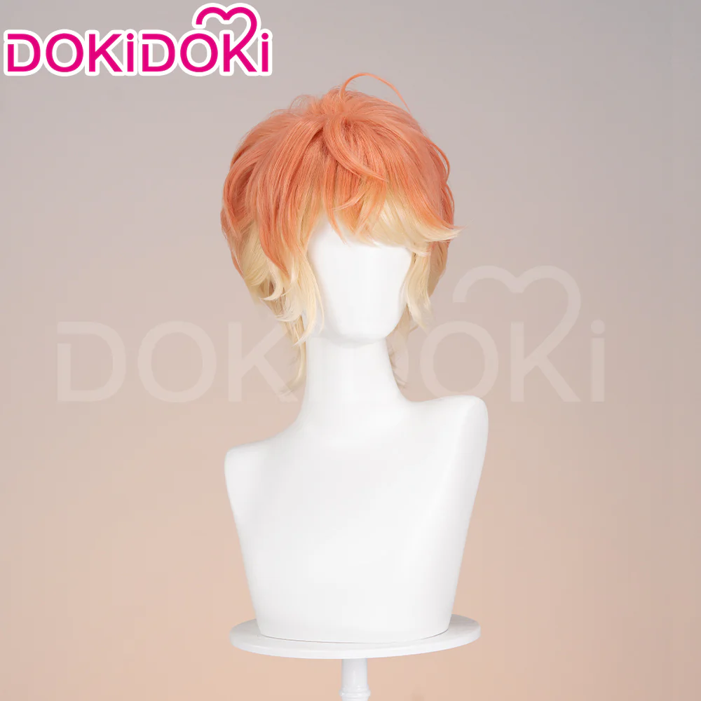 【Ready For Ship】DokiDoki Game Anime Diabolik Lovers Cosplay Shu Sakamaki Wig Short Straight Orange Yellow Hair - Image 2