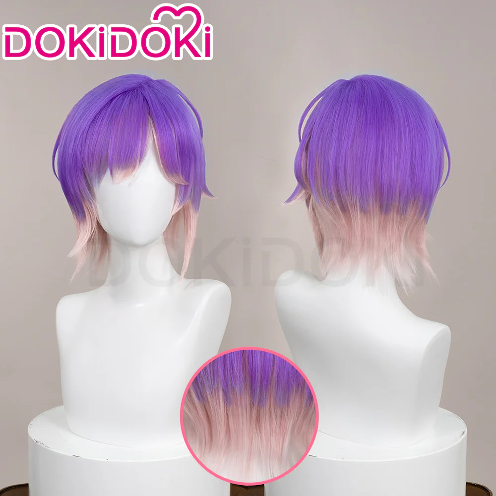 【Ready For Ship】DokiDoki Anime Diabolik Lovers Cosplay Sakamaki Kanato Wig Short Straight Purple Pink Hair
