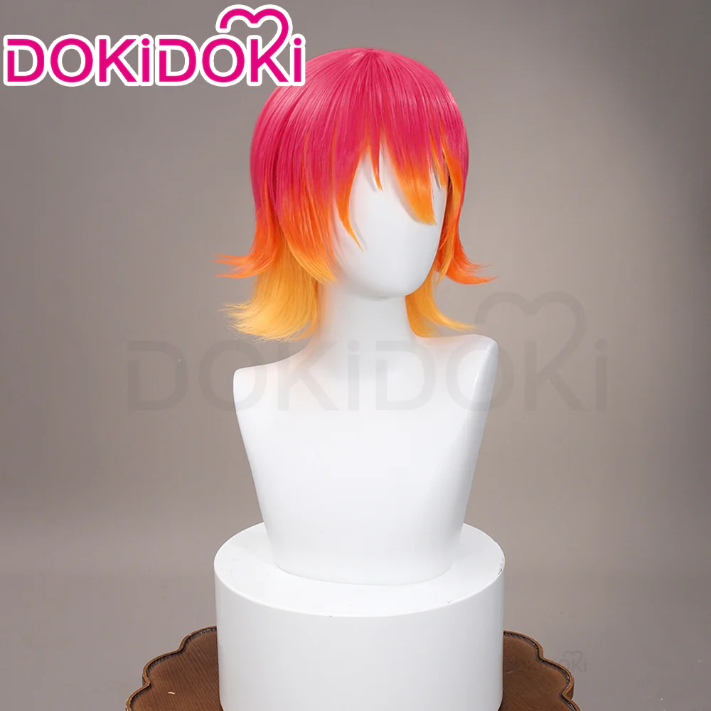 DokiDoki Anime FLCL Cosplay Haruko Haruhara Wig Short Straight Yellow Pink Gradient Hair - Image 2