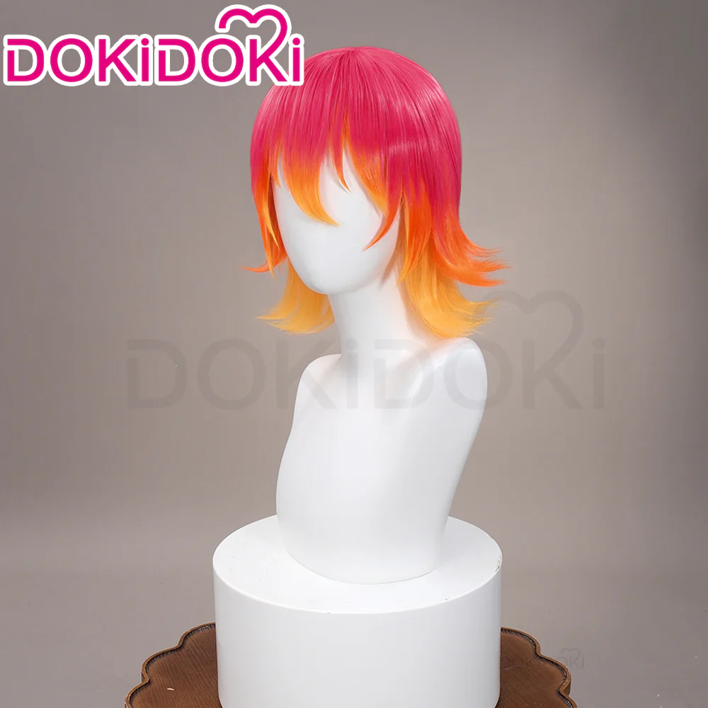 DokiDoki Anime FLCL Cosplay Haruko Haruhara Wig Short Straight Yellow Pink Gradient Hair - Image 3