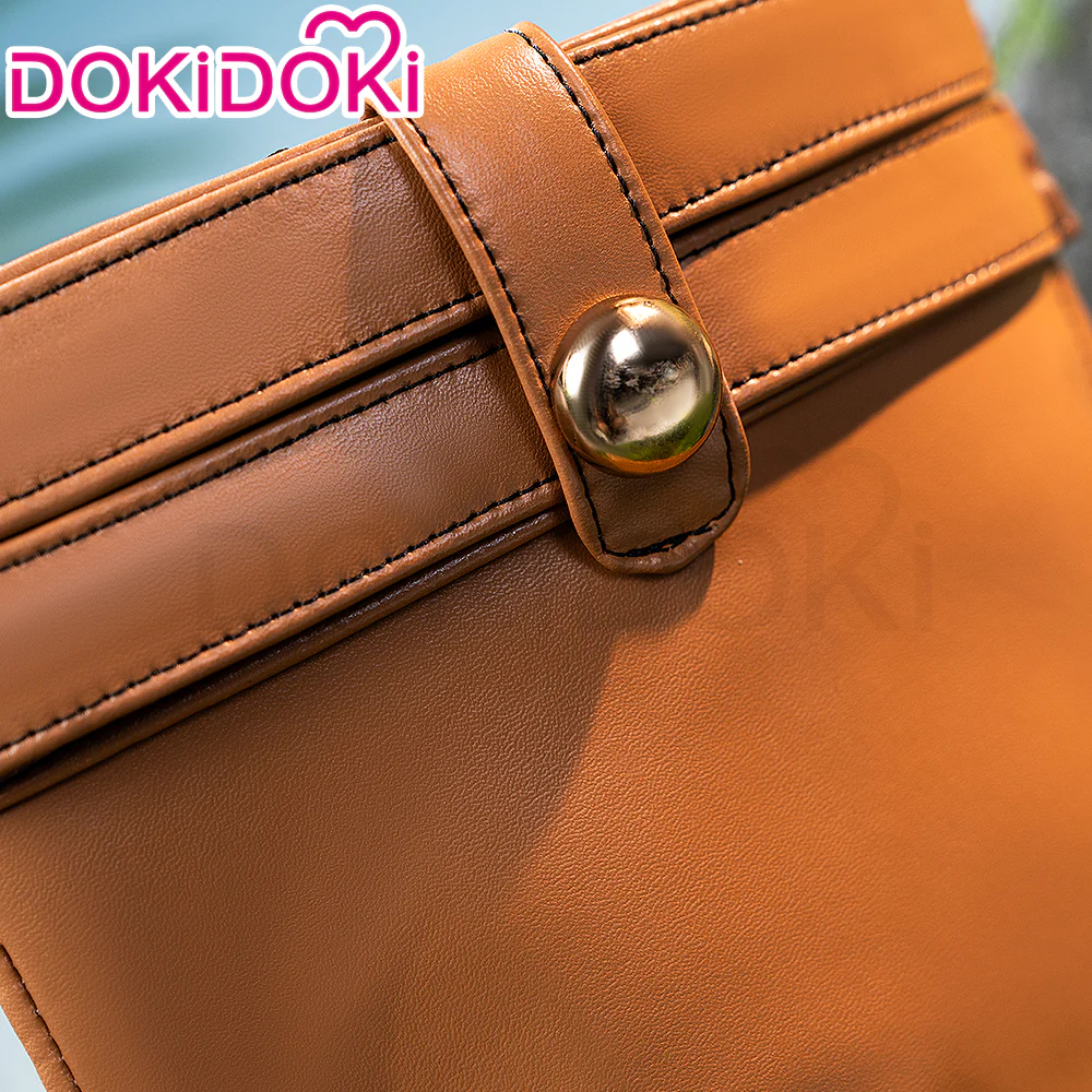DokiDoki Anime Cosplay Brown Glossy / Suede Shoes Mid-calf Boots - Image 4