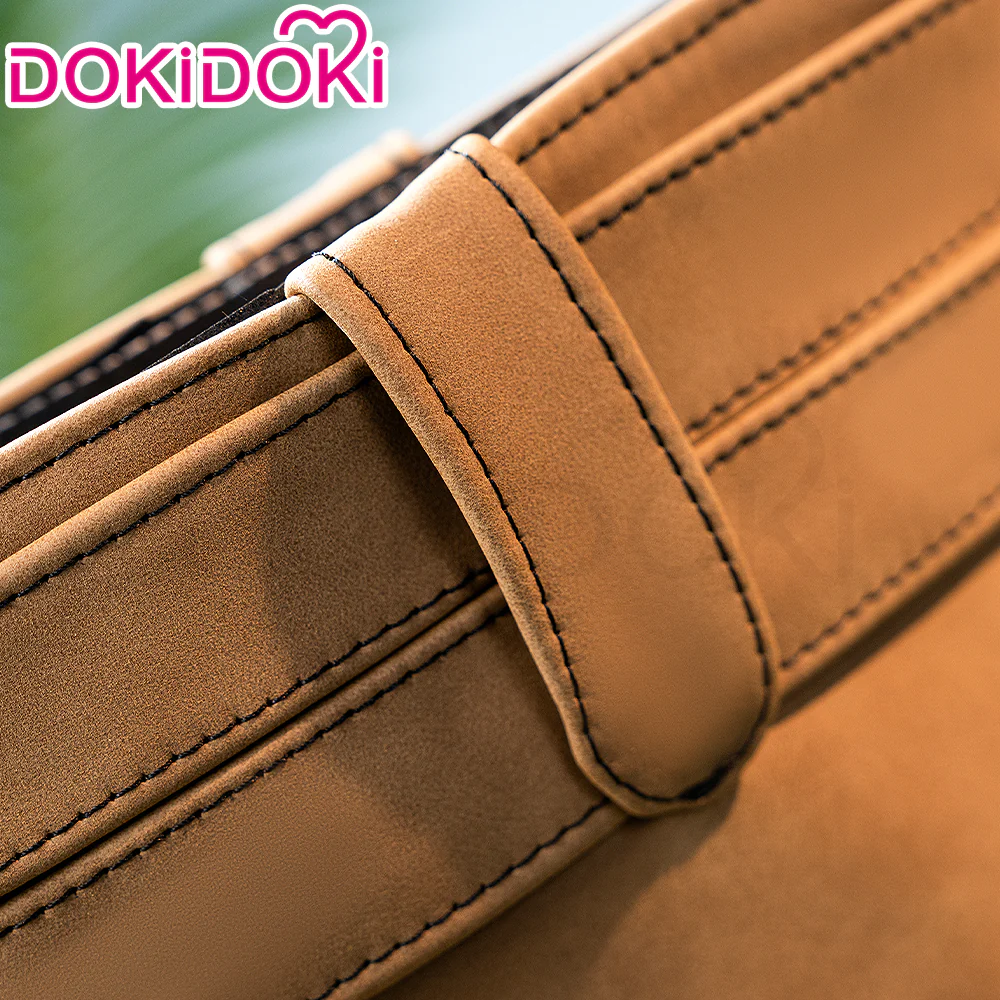 DokiDoki Anime Cosplay Brown Glossy / Suede Shoes Mid-calf Boots - Image 8