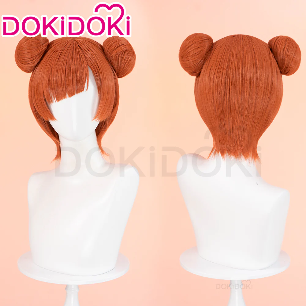 【Ready For Ship】DokiDoki Anime Cosplay Wig Short Straight Orange Bun Hair