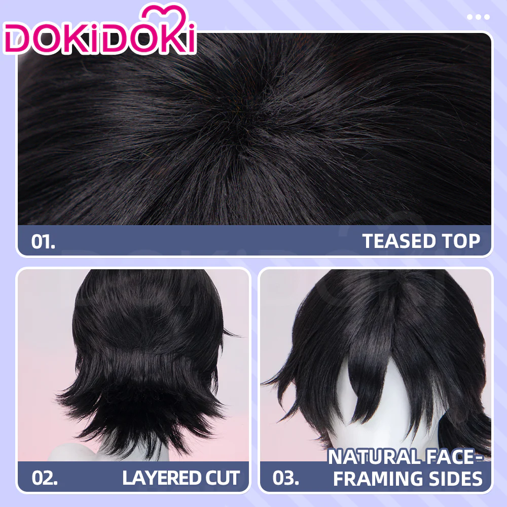 DokiDoki Anime GACHIAKUTA Cosplay Follo Tunito Wig Short Black Hair - Image 4