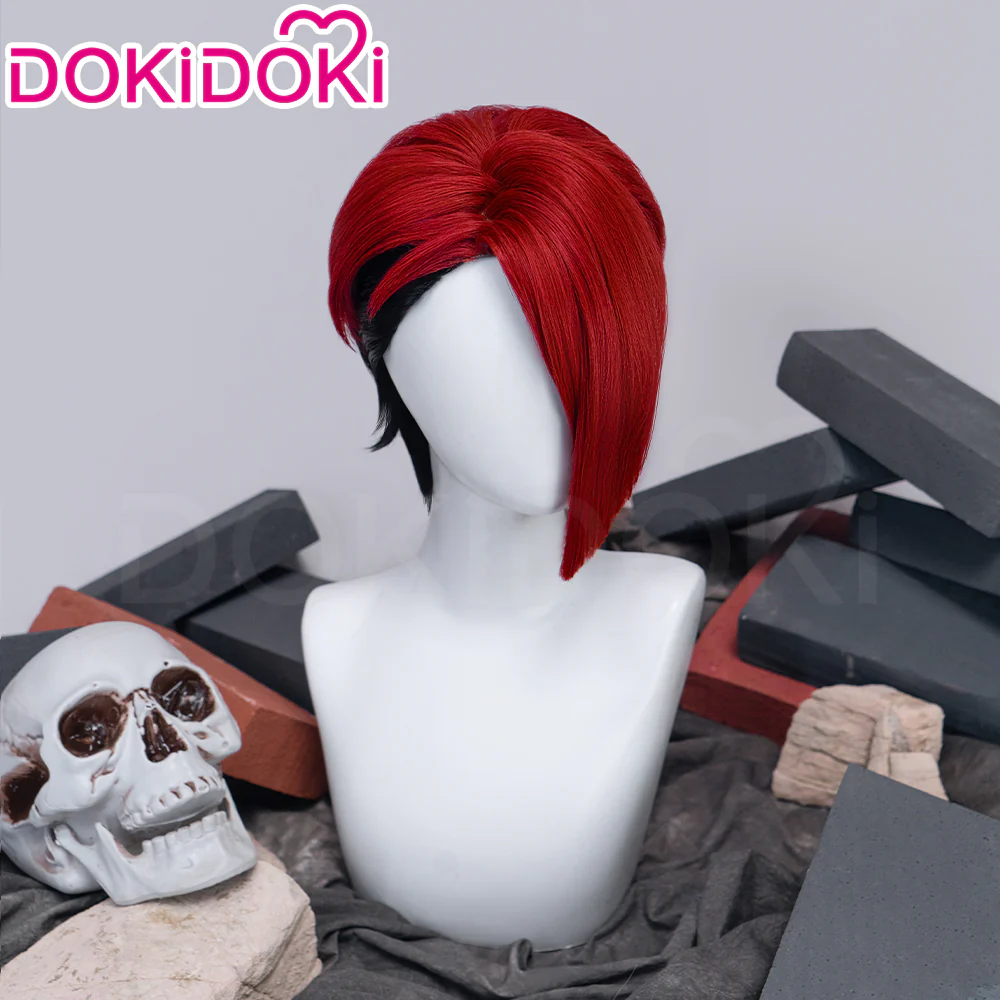【Ready For Ship】DokiDoki Anime GACHIAKUTA Cosplay Kyouka Nijiku Wig Short Red Black Layerd Hair - Image 3