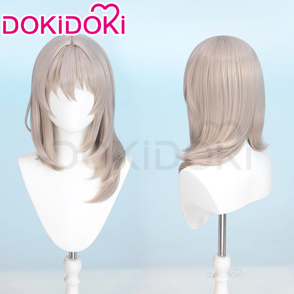 【Ready For Ship】DokiDoki Anime Girls Band Cry Cosplay Momoka Kawaragi Wig Long Straight Grey Hair