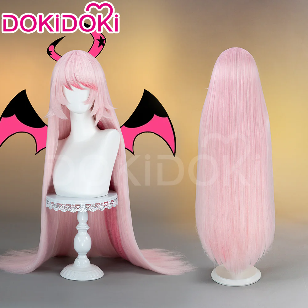 【Ready For Ship】DokiDoki Anime Hell Boss Cosplay Wig Long Straight Pink Hair