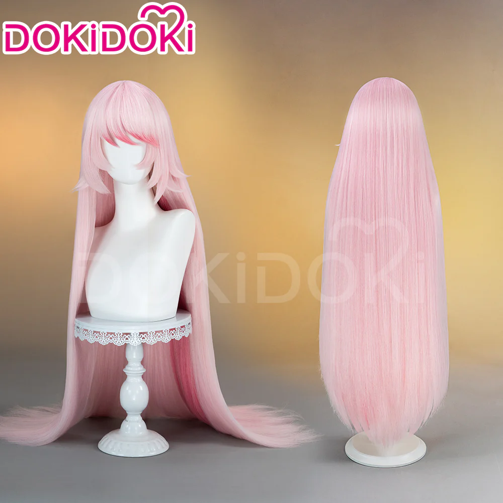 【Ready For Ship】DokiDoki Anime Hell Boss Cosplay Wig Long Straight Pink Hair - Image 2