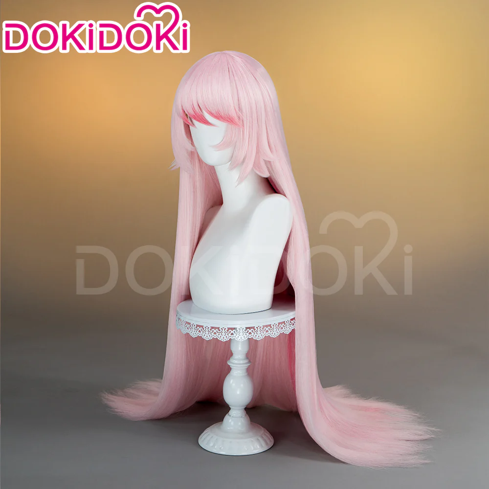 【Ready For Ship】DokiDoki Anime Hell Boss Cosplay Wig Long Straight Pink Hair - Image 3