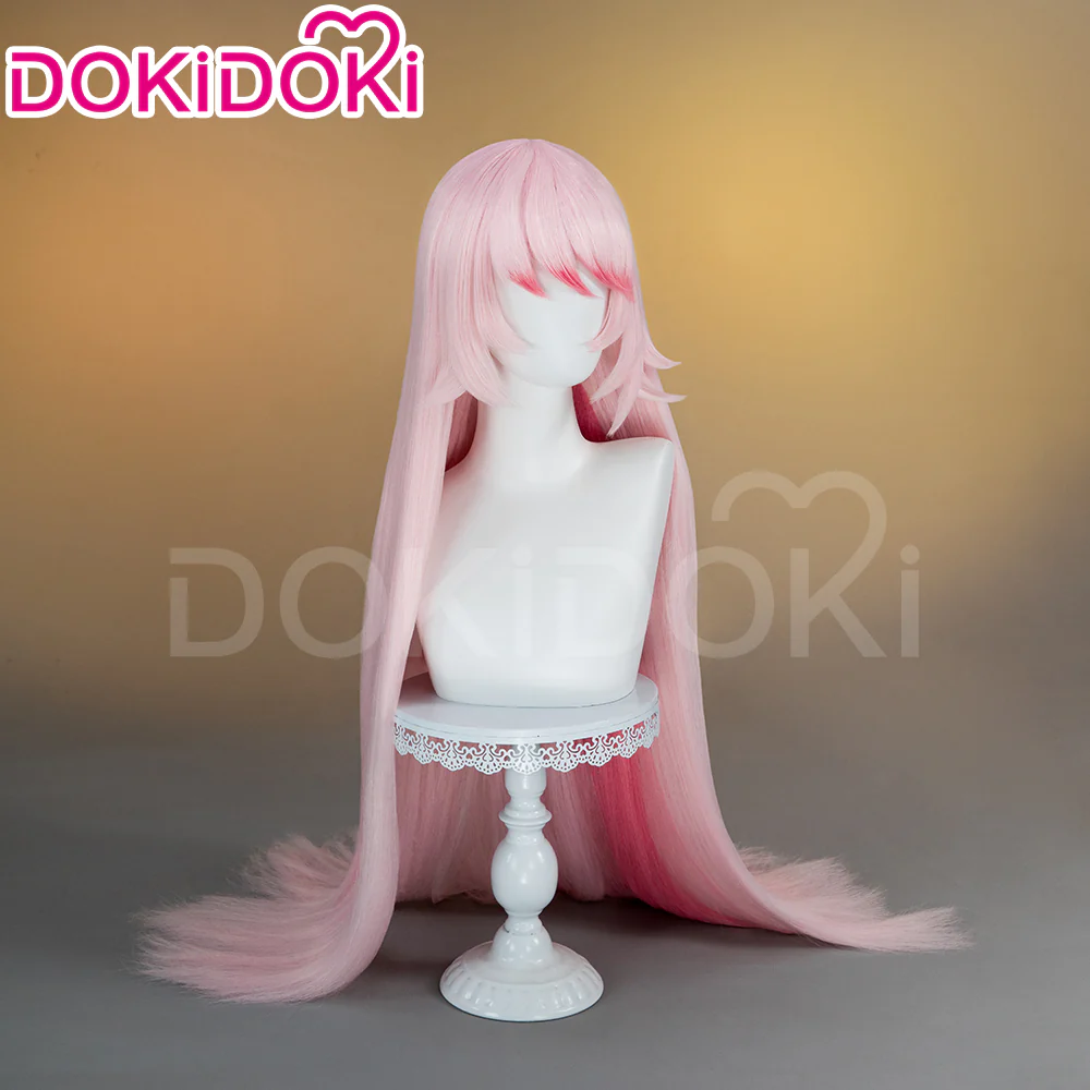 【Ready For Ship】DokiDoki Anime Hell Boss Cosplay Wig Long Straight Pink Hair - Image 4