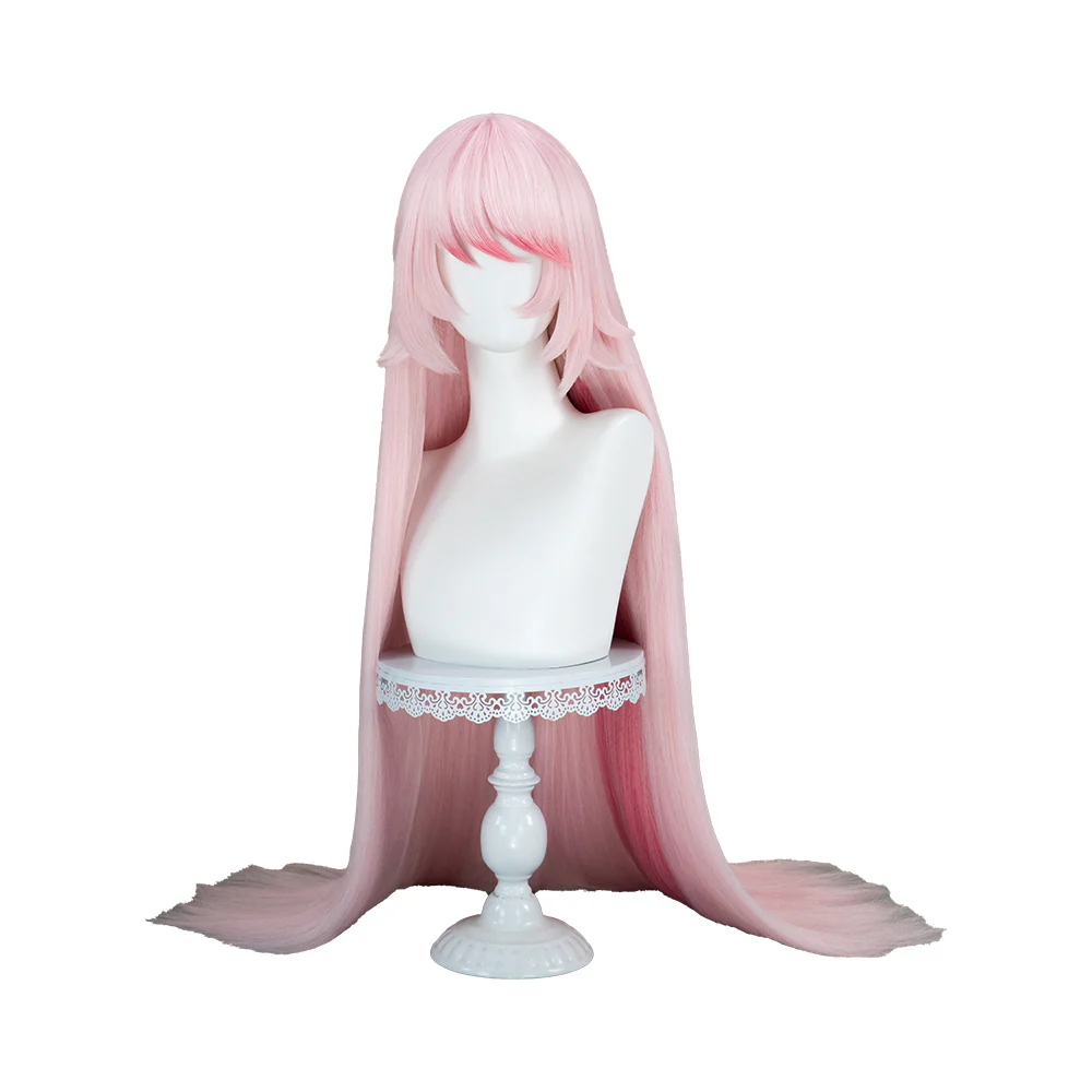 【Ready For Ship】DokiDoki Anime Hell Boss Cosplay Wig Long Straight Pink Hair - Image 6