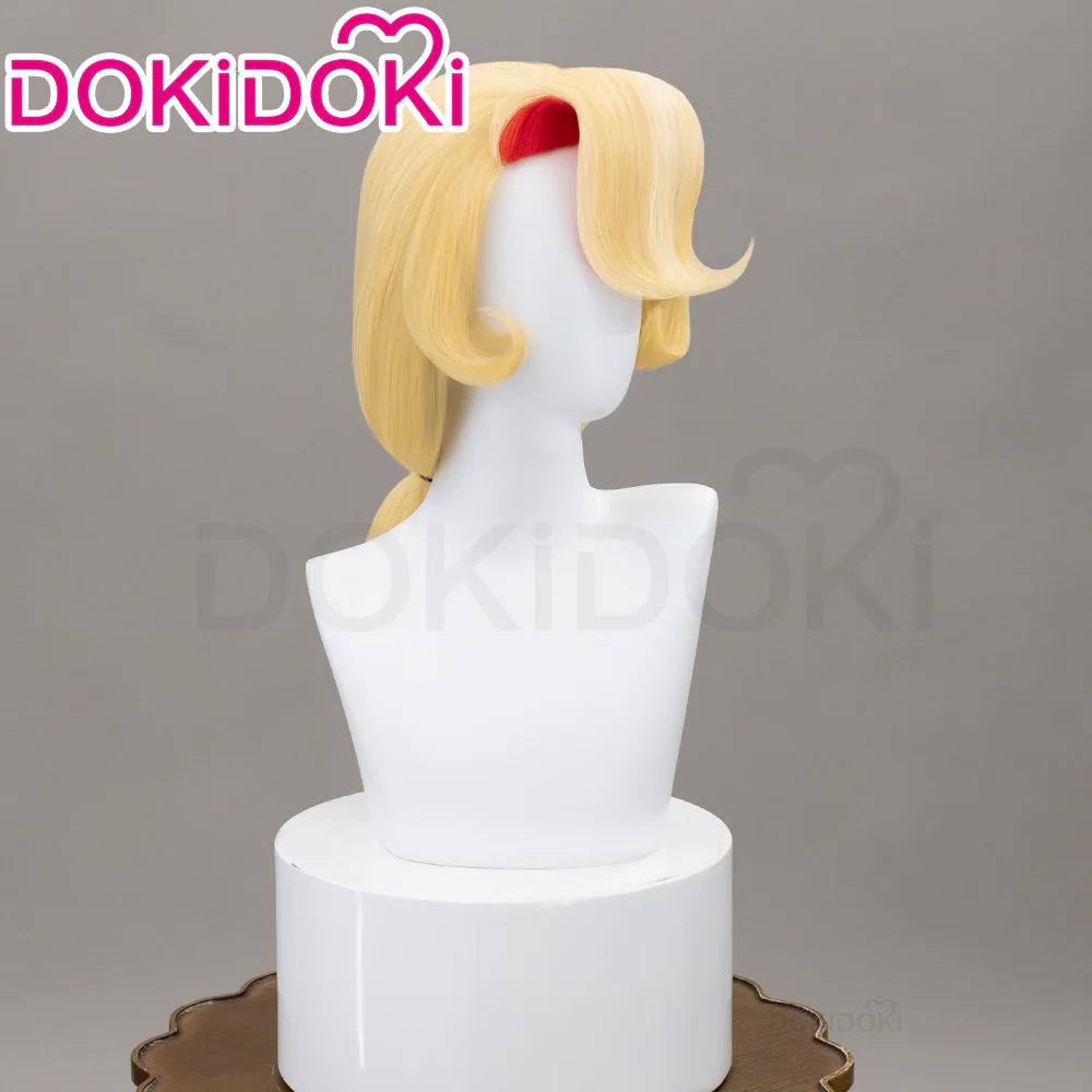 【Ready For Ship】【Pre Crimped】DokiDoki Anime Hell Hotel Cosplay Wig Long Straight Yellow Red Hair - Image 3