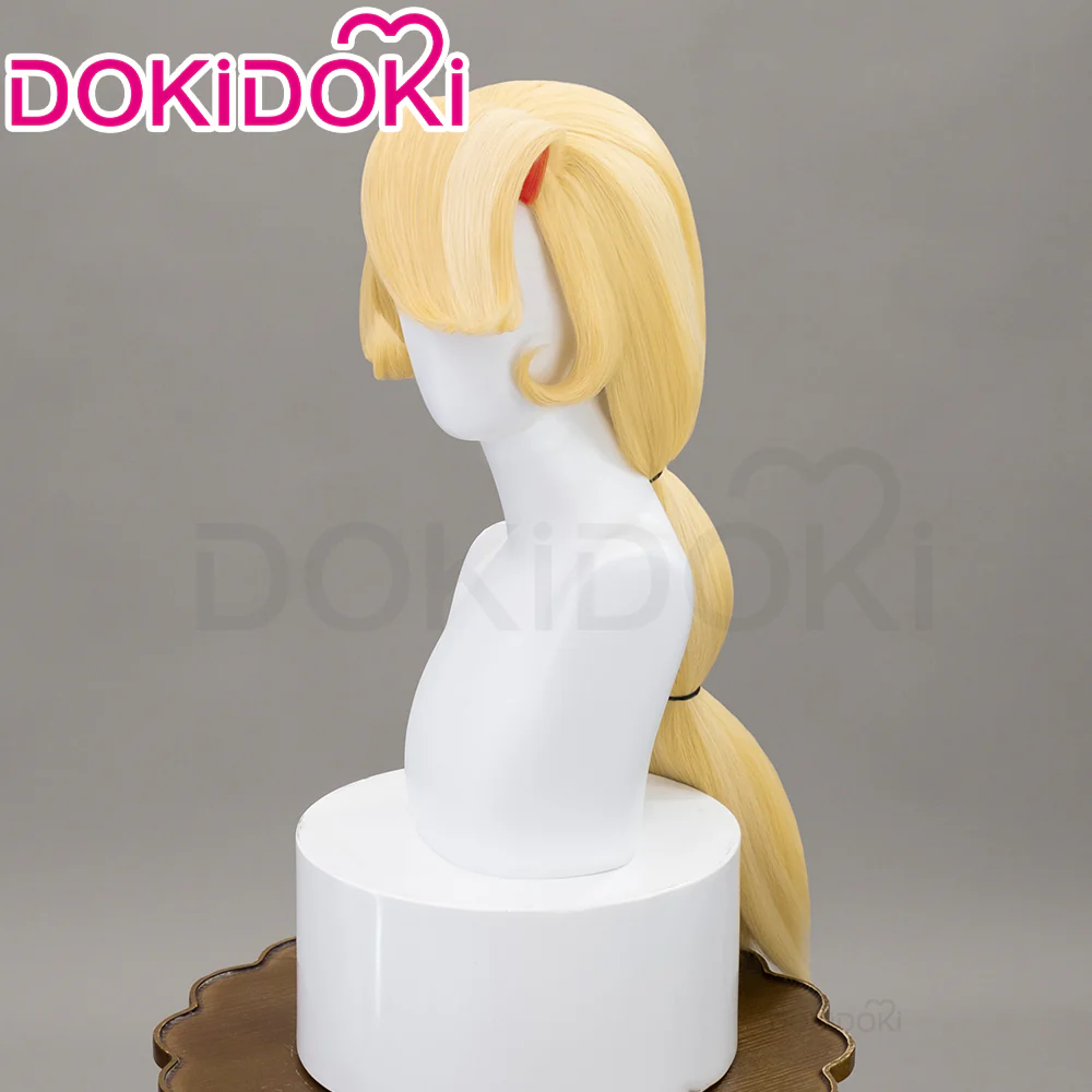 【Ready For Ship】【Pre Crimped】DokiDoki Anime Hell Hotel Cosplay Wig Long Straight Yellow Red Hair - Image 4