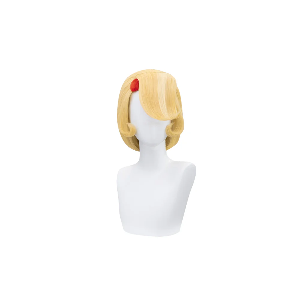 【Ready For Ship】【Pre Crimped】DokiDoki Anime Hell Hotel Cosplay Wig Long Straight Yellow Red Hair - Image 6