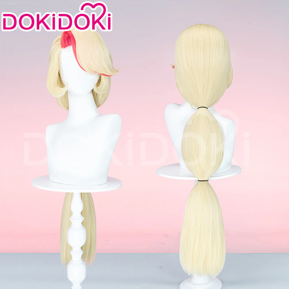 【Ready For Ship】【Pre Crimped】DokiDoki Anime Hell Hotel Cosplay Wig Long Straight Yellow Red Hair - Image 7