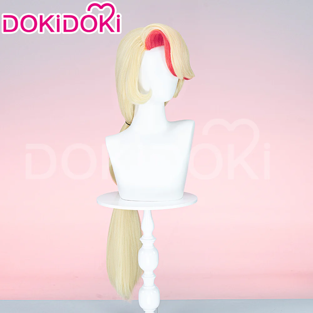 【Ready For Ship】【Pre Crimped】DokiDoki Anime Hell Hotel Cosplay Wig Long Straight Yellow Red Hair - Image 9