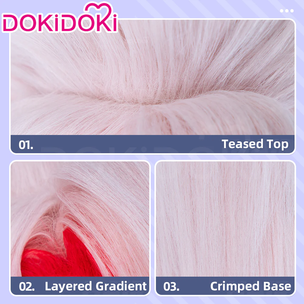 【Partially Ready For Ship】DokiDoki Anime Hell Hotel Cosplay Wig Pink Short / Long Pre Crimped - Image 17