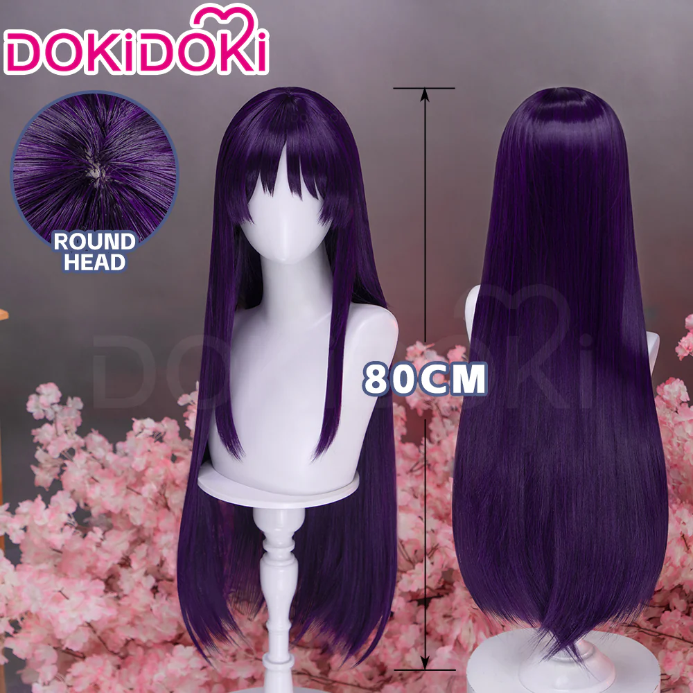 DokiDoki Anime Hell's Paradise: Jigokuraku Cosplay Aza Toma Wig Long Straight Purple Hair - Image 2