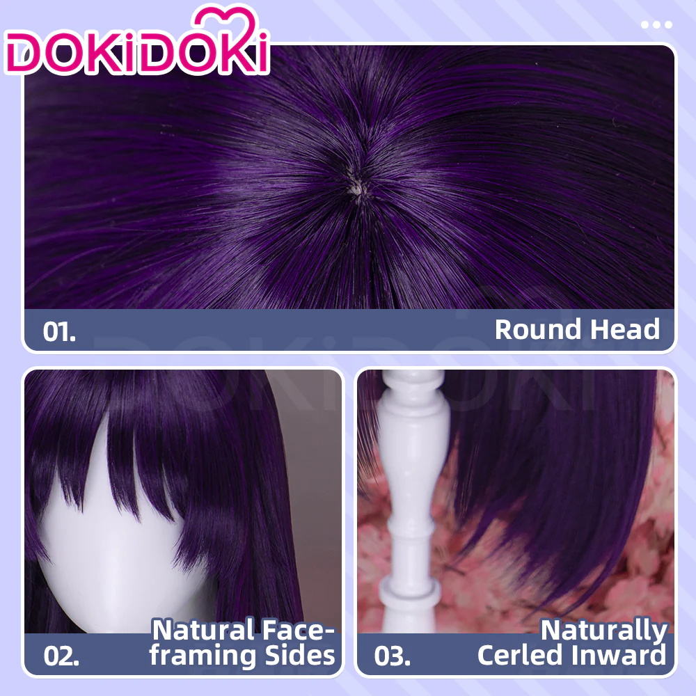 DokiDoki Anime Hell's Paradise: Jigokuraku Cosplay Aza Toma Wig Long Straight Purple Hair - Image 5