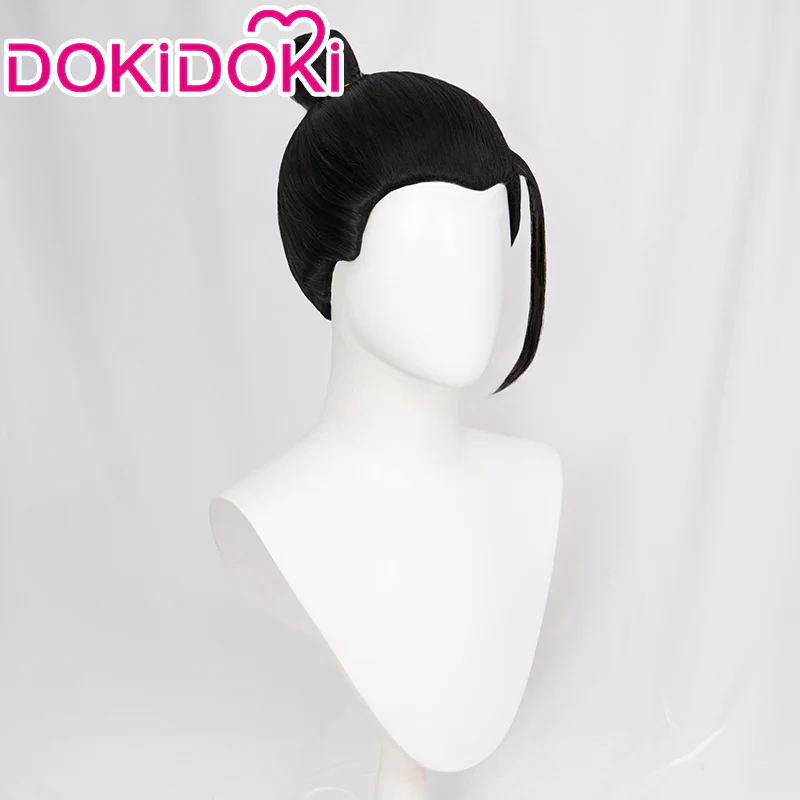 【Ready For Ship】DokiDoki Anime Cosplay Wig Black Bun Hair Men / Earrings - Image 3