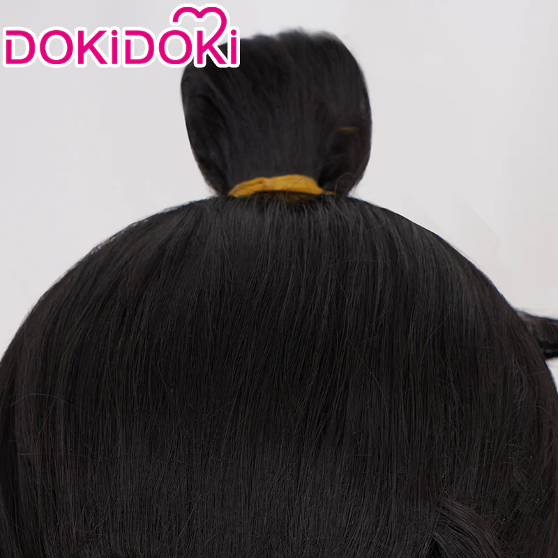 【Ready For Ship】DokiDoki Anime Cosplay Wig Black Bun Hair Men / Earrings - Image 4