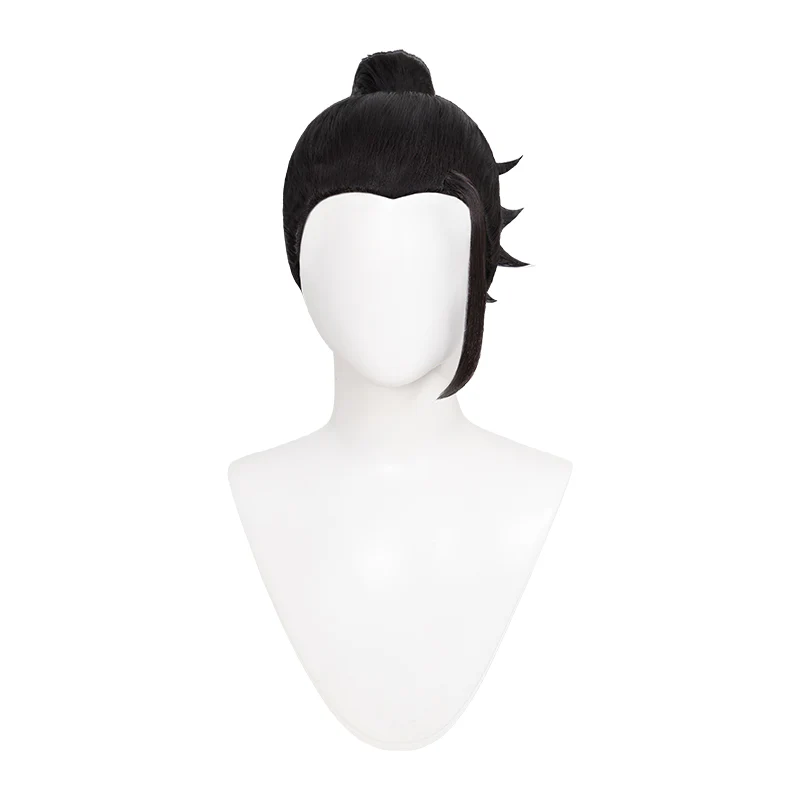 【Ready For Ship】DokiDoki Anime Cosplay Wig Black Bun Hair Men / Earrings - Image 5