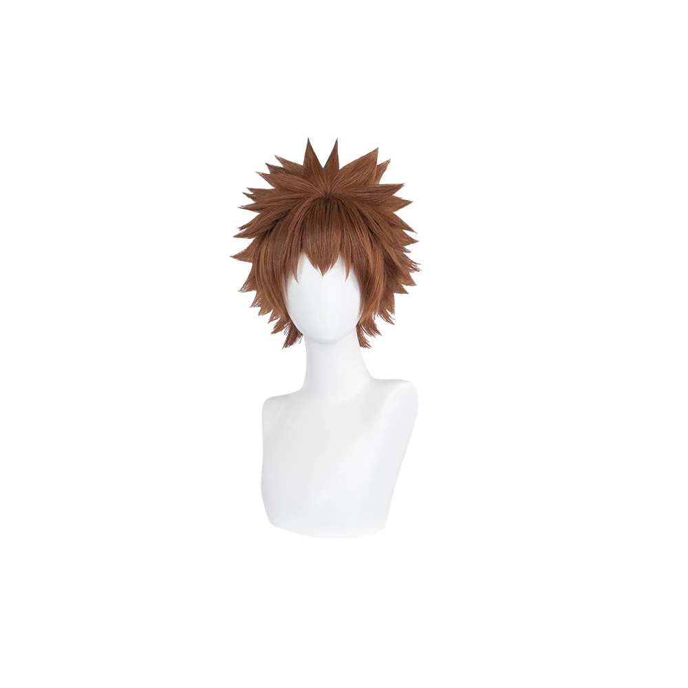 【Ready For Ship】DokiDoki Anime Katekyō Hitman Reborn! Cosplay Wig Sawada Tsunayoshi Short Straight Brown Hair - Image 2