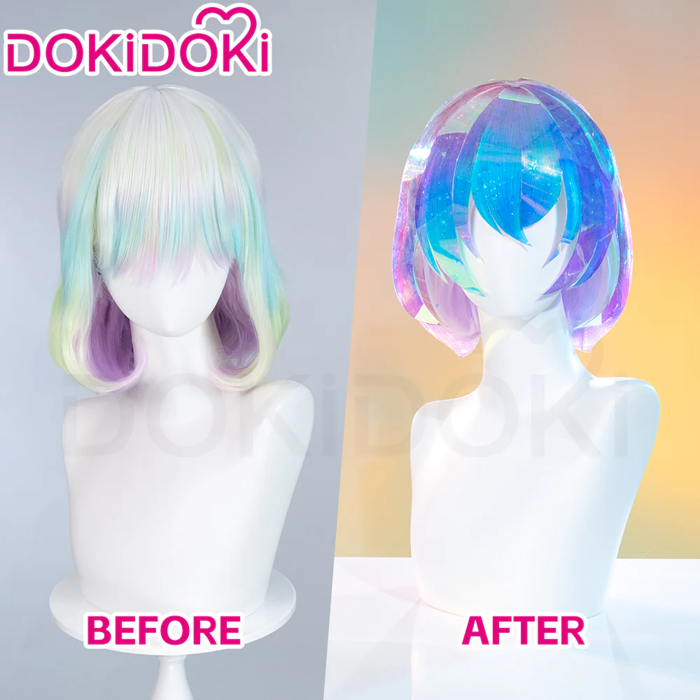 【Ready For Ship】DokiDoki Anime Land of the Lustrous Cosplay Diamond Wig Short Curly Hair/Shinny Laser Paper / Glitter/ Aurora Laser Sequins - Image 2